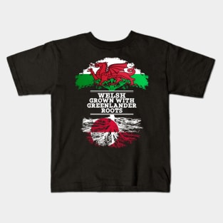 Welsh Grown With Greenlander Roots - Gift for Greenlander With Roots From Greenland Kids T-Shirt